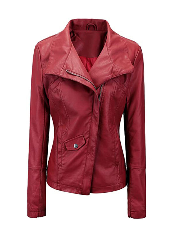 Womens Faux Leather Jacket - Bomber Leather Jackets