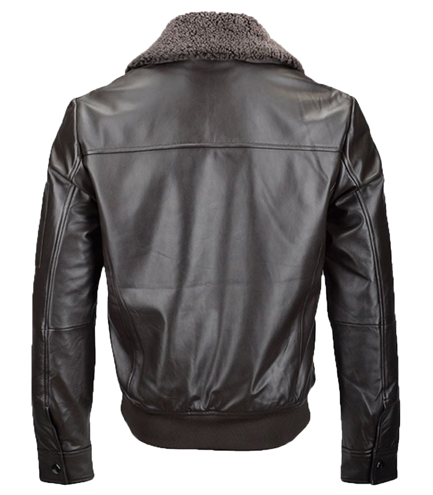 Mens Black Leather Aviator Jacket - Bomber Leather Jackets