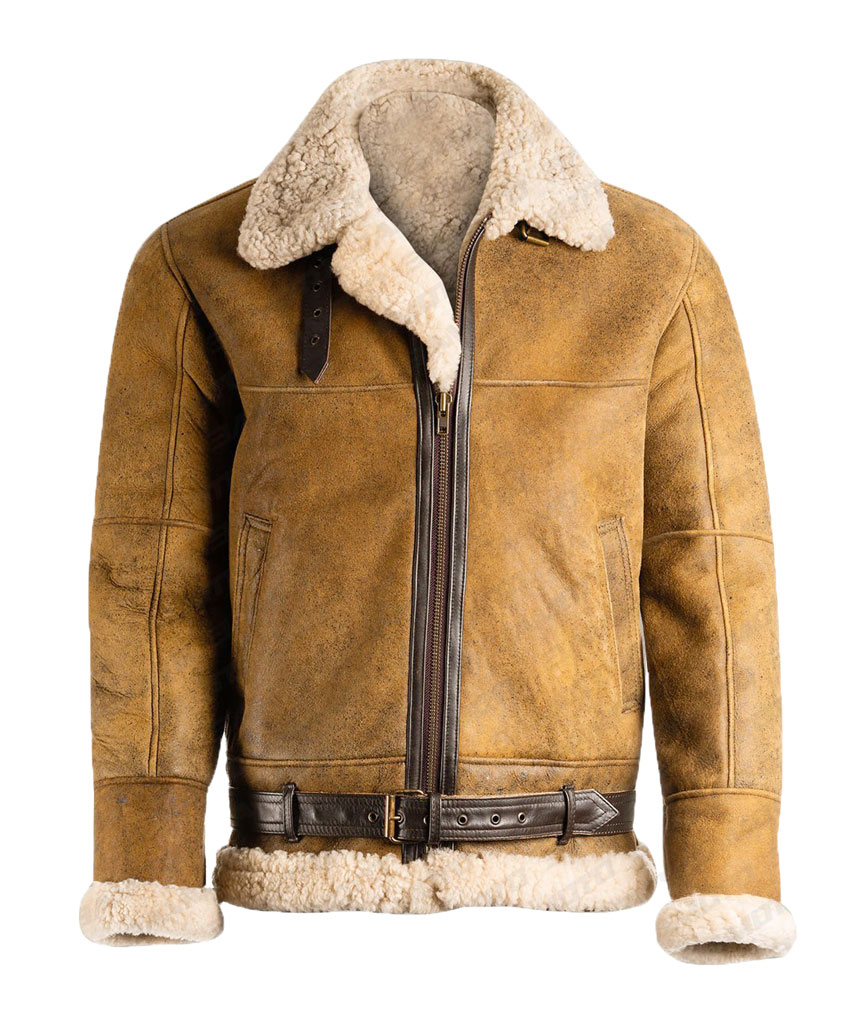 Brown Leather Aviator Jacket Mens - Bomber Leather Jackets