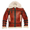 Distressed Leather Bomber Jacket Mens