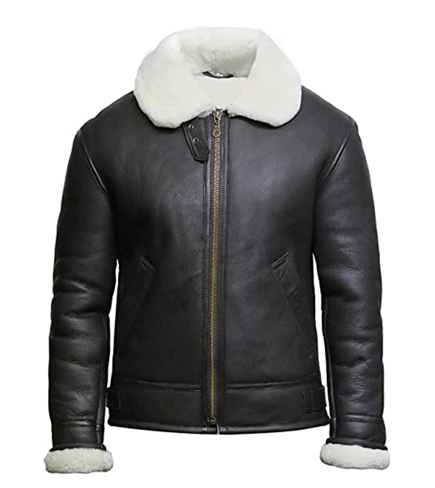 Real Leather Aviator Jacket Mens - Bomber Leather Jackets